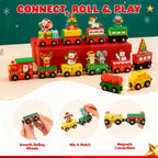 Advent Calendar Wooden Train 12 Magnetic Cars