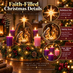 Advent Wreath Lighted Nativity Scene Four Flameless Candles
