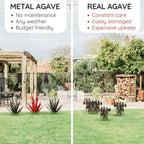 Agave Sculpture Handcrafted Weather-Resistant Steel Indoor & Outdoor