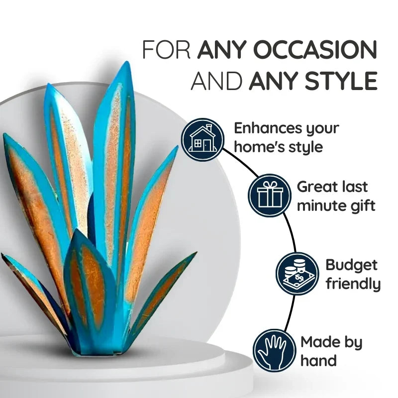 Agave Sculpture Handcrafted Weather-Resistant Steel Indoor & Outdoor