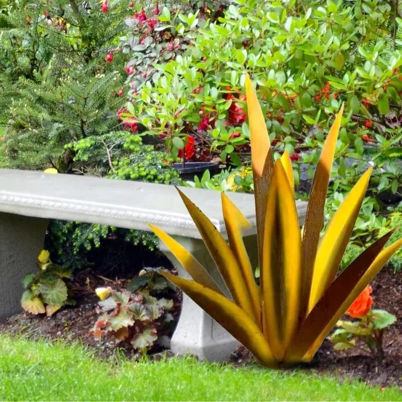 Agave Sculpture Handcrafted Weather-Resistant Steel Indoor & Outdoor