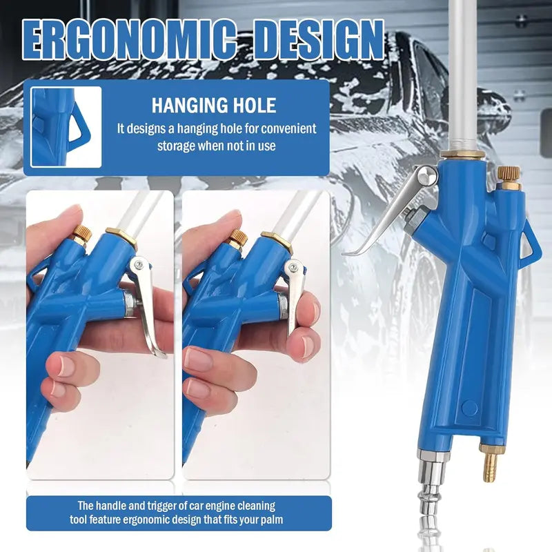 Air Blow Gun Adjustable 45 Degree Nozzle Quick-Seal Connector