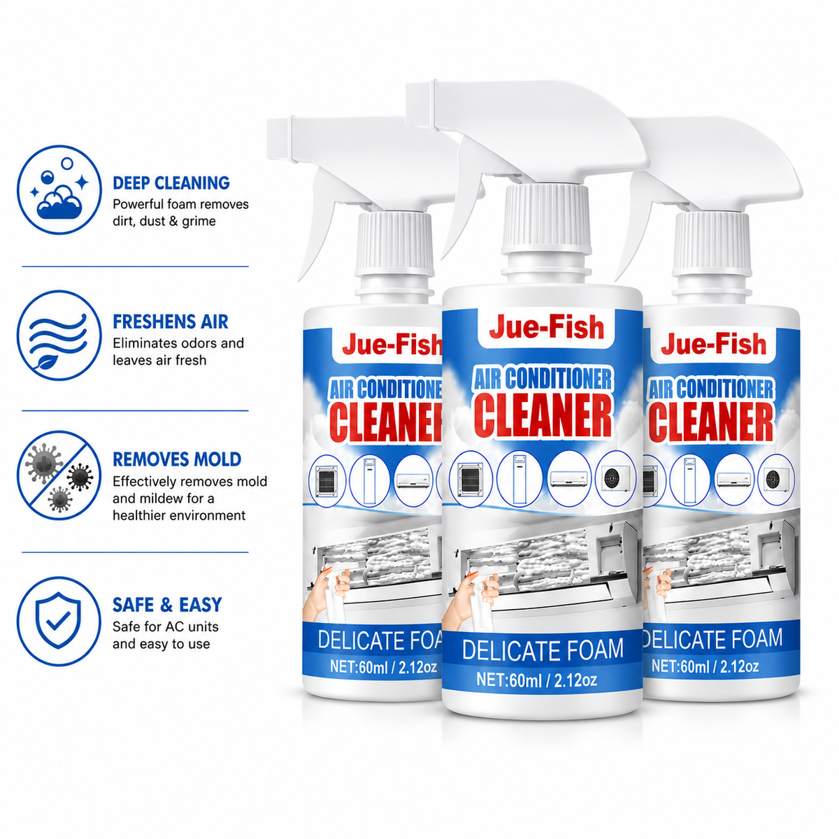 Air Conditioner Foam Cleaner Spray Deodorizing No Disassembly