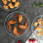 Air Fryer Baskets Stackable Stainless Steel With Heat-Resistant Tongs