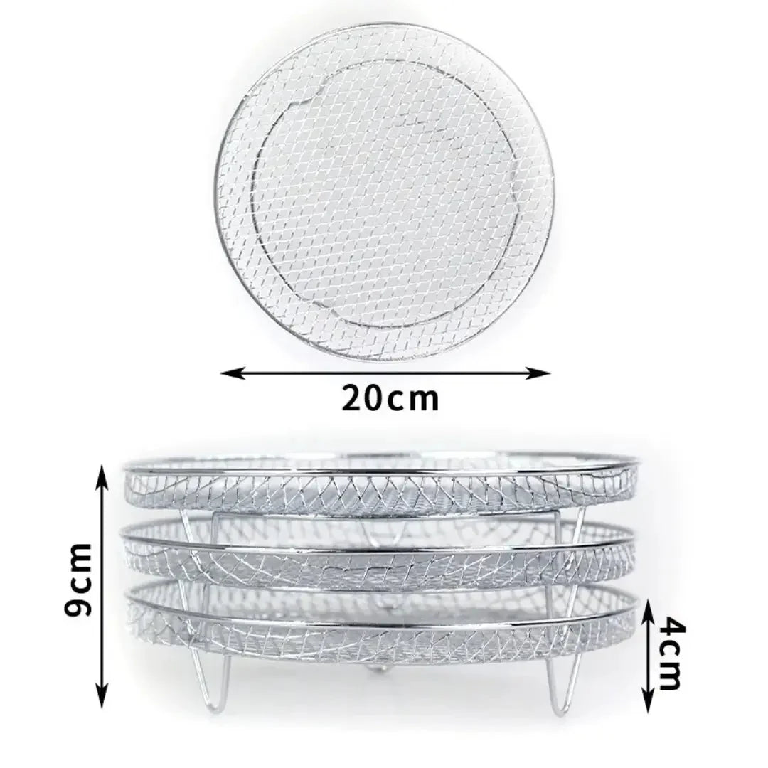 Air Fryer Baskets Stackable Stainless Steel With Heat-Resistant Tongs