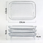 Air Fryer Baskets Stackable Stainless Steel With Heat-Resistant Tongs