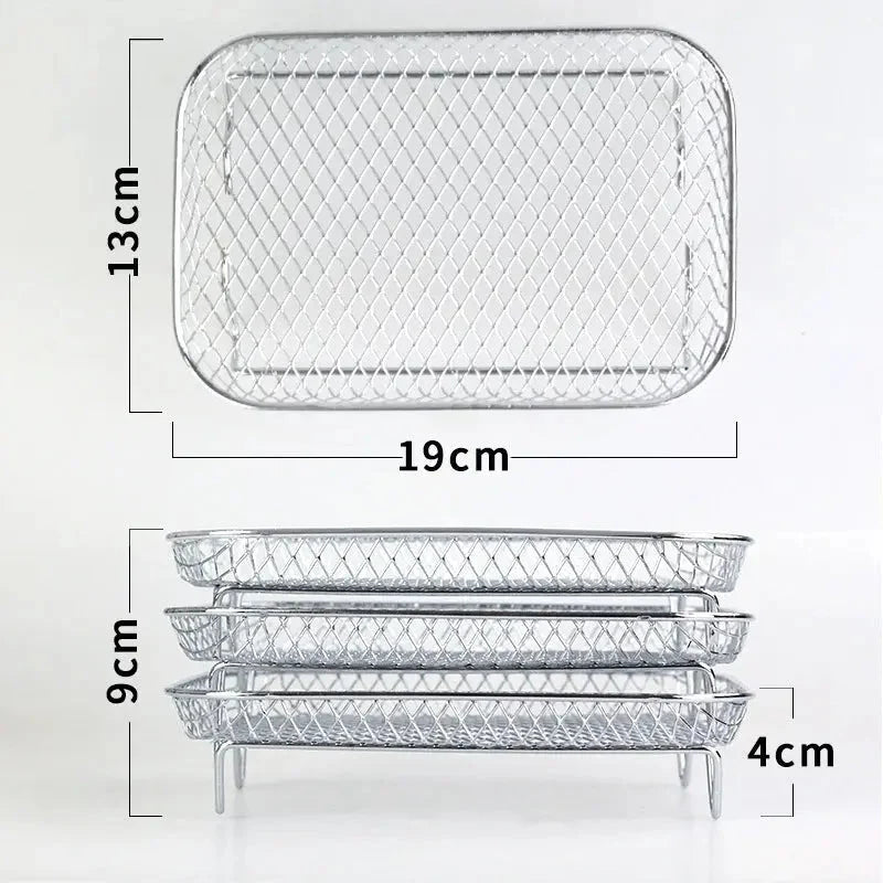 Air Fryer Baskets Stackable Stainless Steel With Heat-Resistant Tongs
