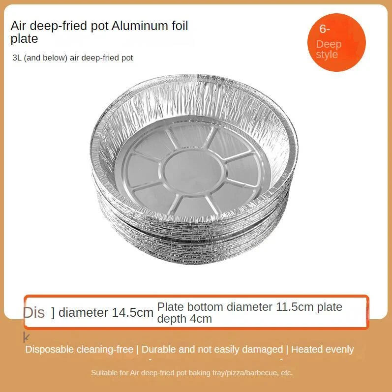 Air Fryer Liners 6-9 Inch Non-Stick Aluminum Raised Edge