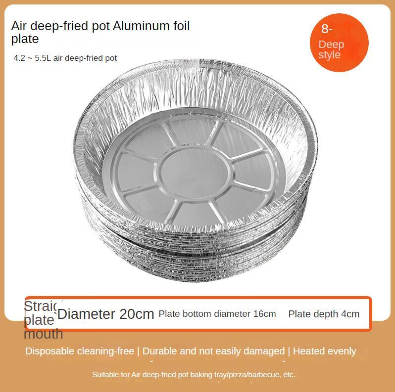 Air Fryer Liners 6-9 Inch Non-Stick Aluminum Raised Edge