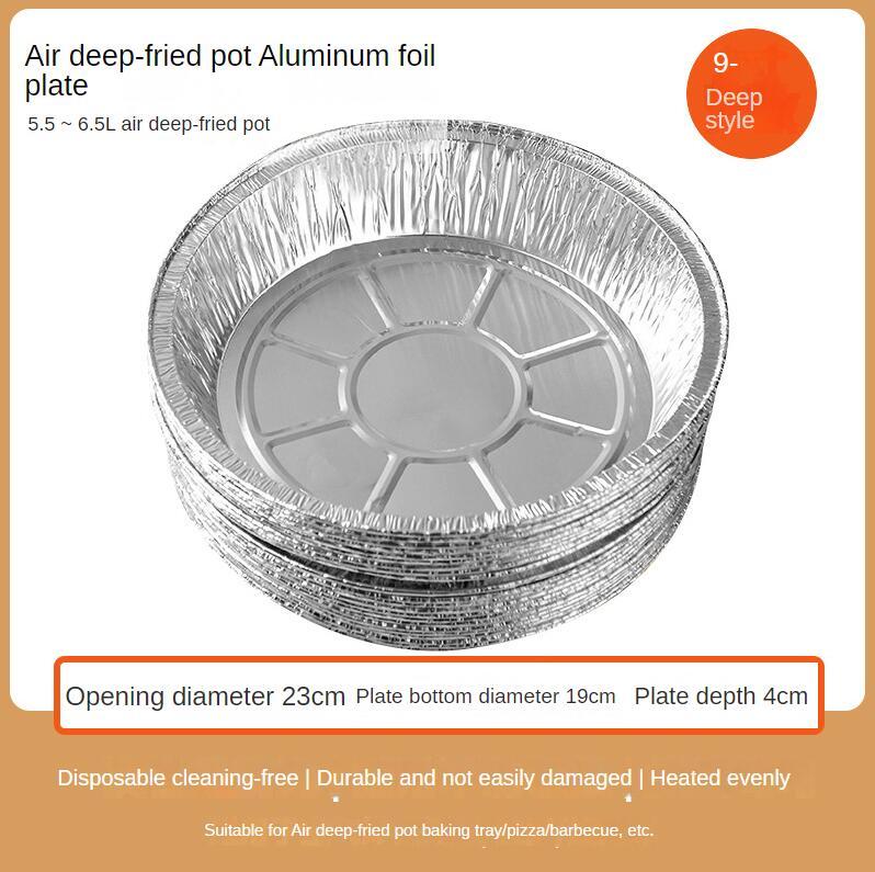 Air Fryer Liners 6-9 Inch Non-Stick Aluminum Raised Edge
