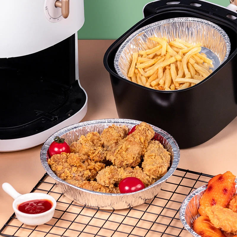 Air Fryer Liners 6-9 Inch Non-Stick Aluminum Raised Edge