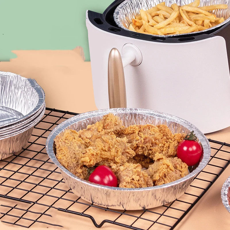 Air Fryer Liners 6-9 Inch Non-Stick Aluminum Raised Edge