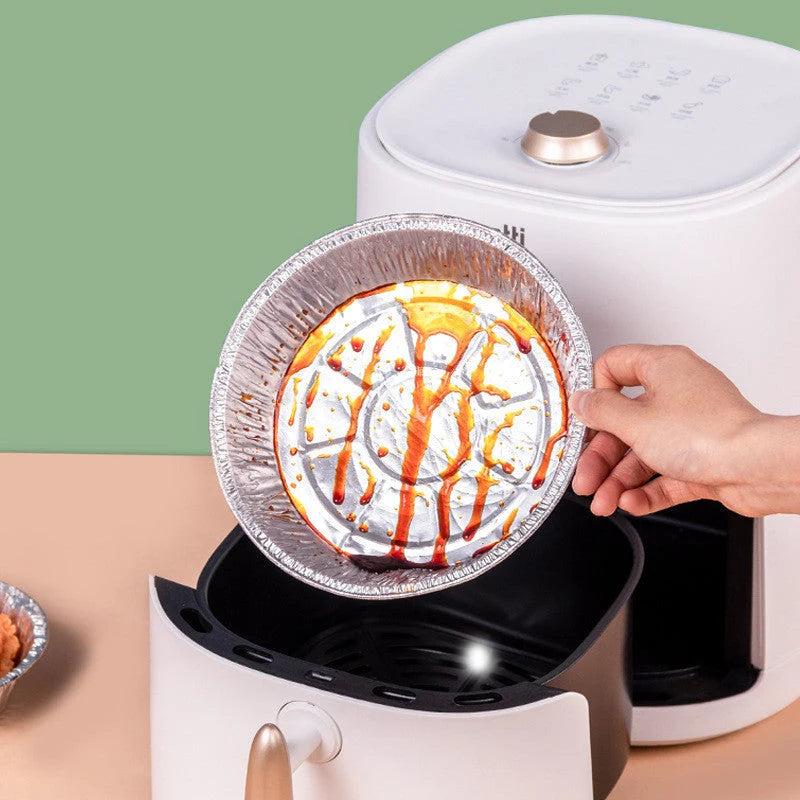 Air Fryer Liners 6-9 Inch Non-Stick Aluminum Raised Edge