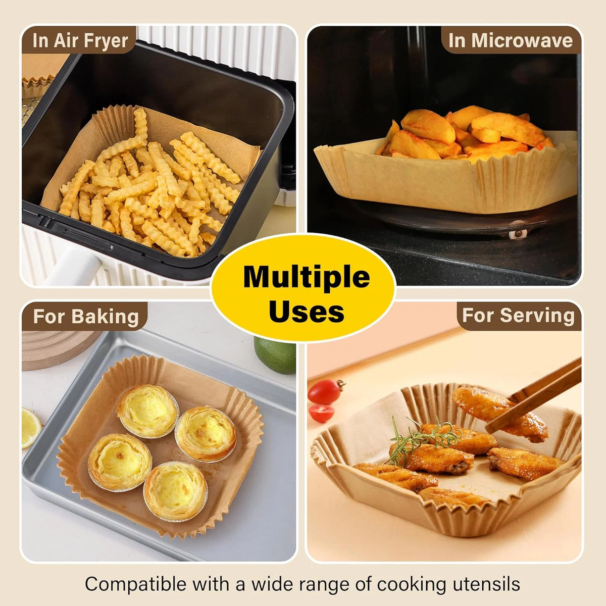 Air Fryer Liners Non-Stick Unbleached Parchment
