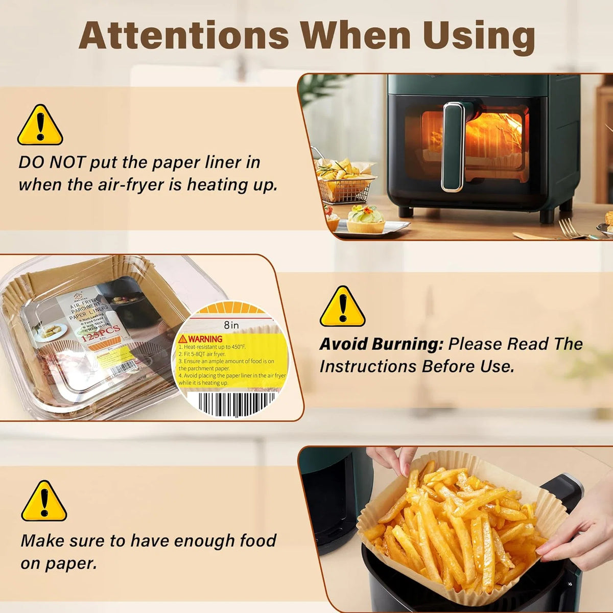 Air Fryer Liners Non-Stick Unbleached Parchment