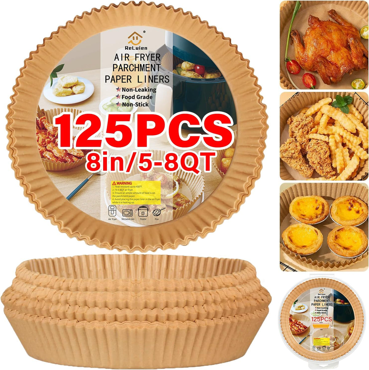Air Fryer Liners Non-Stick Unbleached Parchment