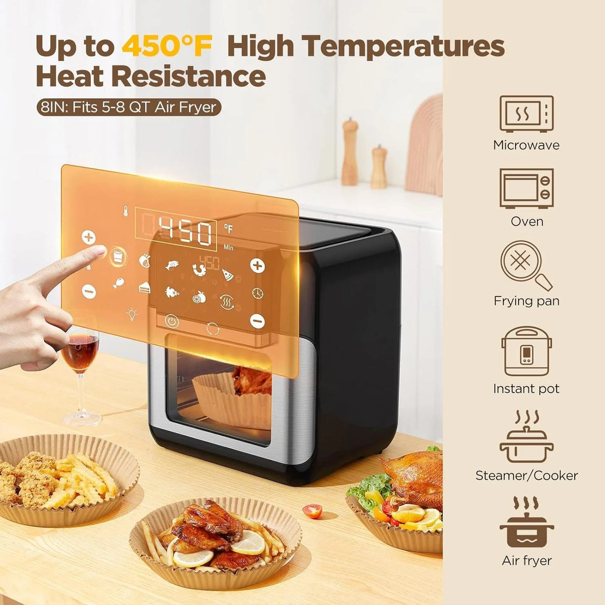 Air Fryer Liners Non-Stick Unbleached Parchment