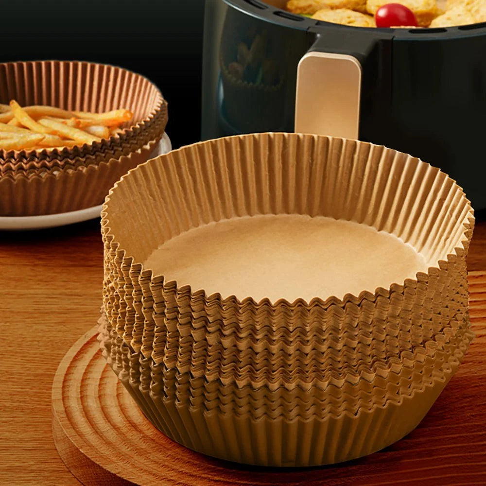Air Fryer Paper Liners Non-Stick Heat-Resistant Raised Edge