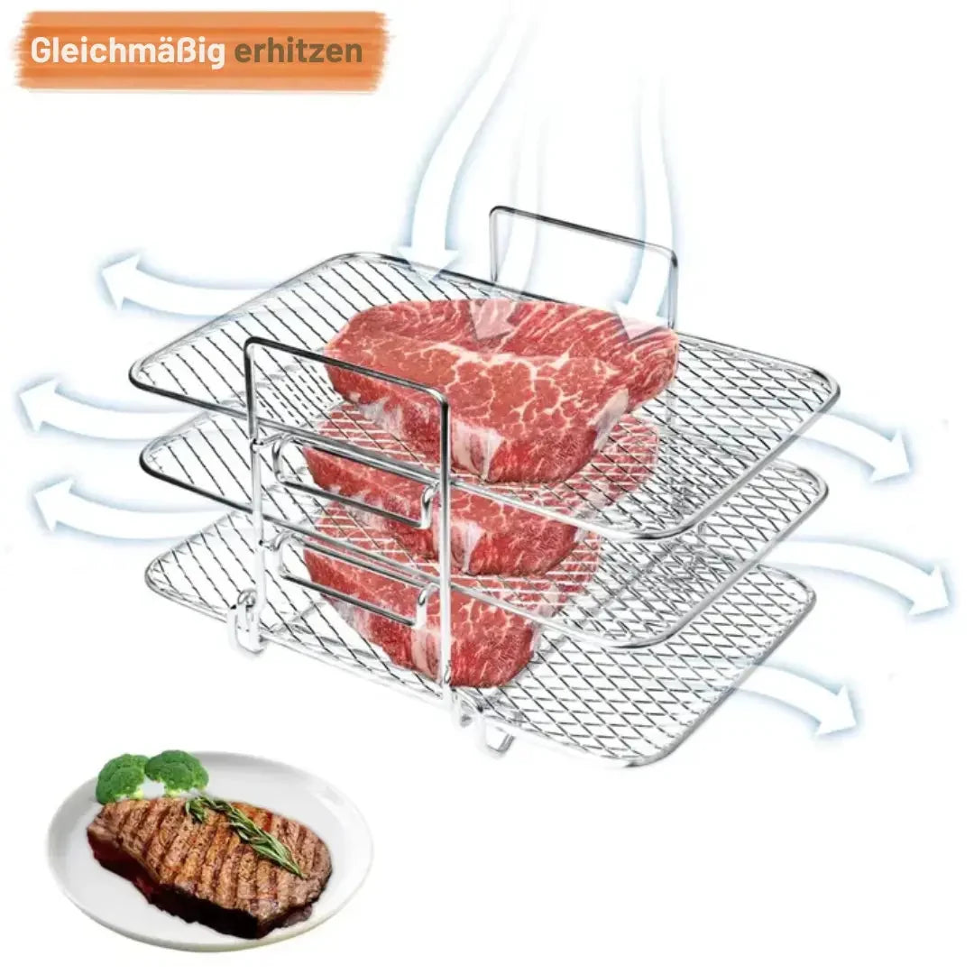 Air Fryer Rack 3-Tier Removable Stainless Steel