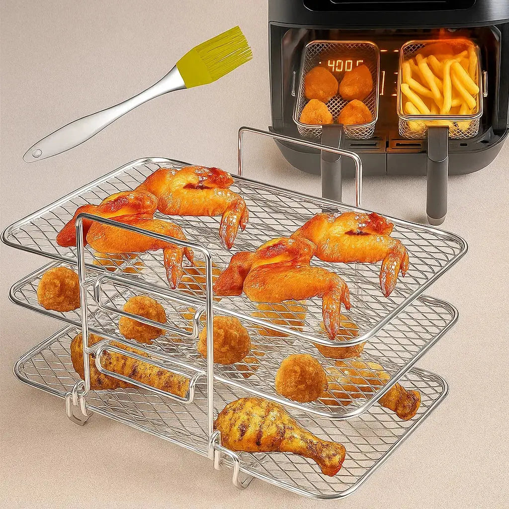 Air Fryer Rack Three-Tier 304 Stainless Steel