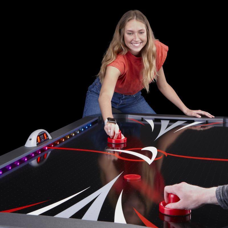 Air Hockey Table LED Light-Up High-Speed Includes Pucks