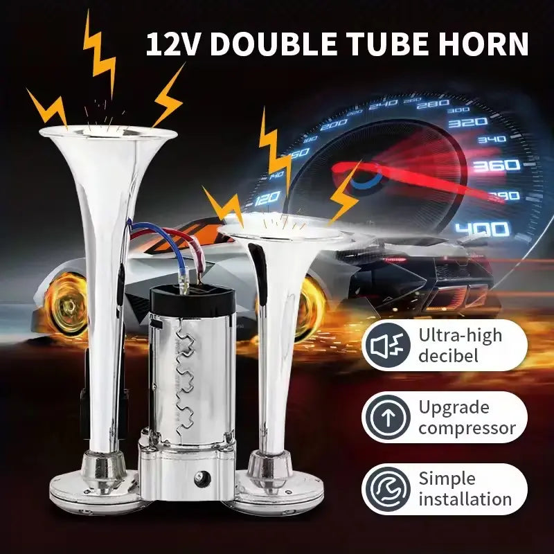 Air Horn Kit Dual Horn Compressor 130 dB