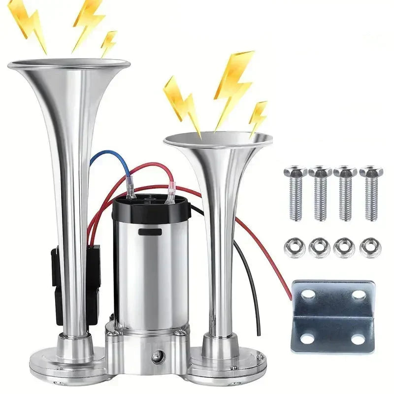 Air Horn Kit Dual Horn Compressor 130 dB