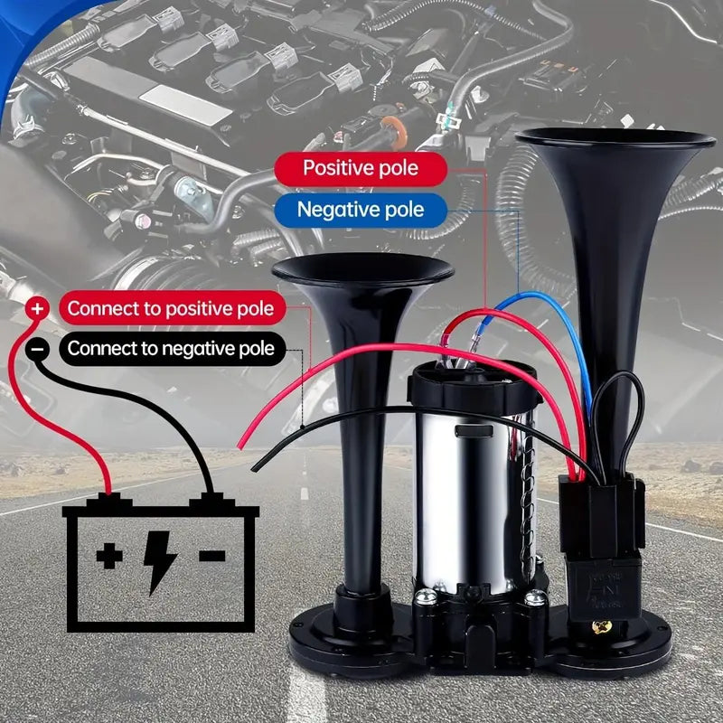 Air Horn Kit Dual Horn Compressor 130 dB