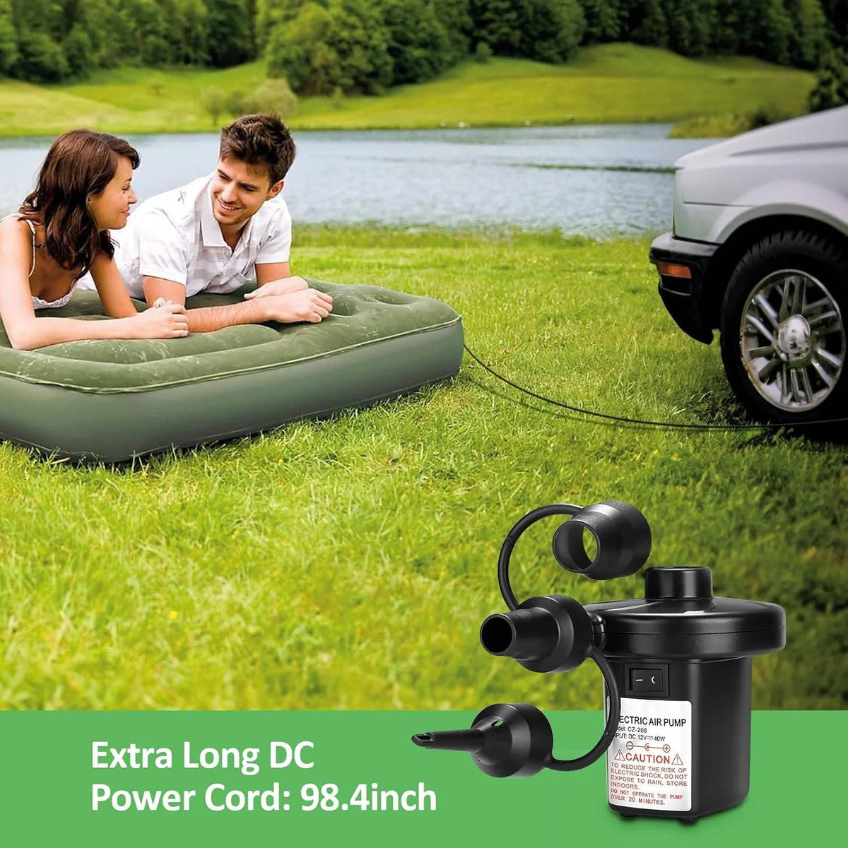 Air Pump Fast Inflation Dual Power Car & Home