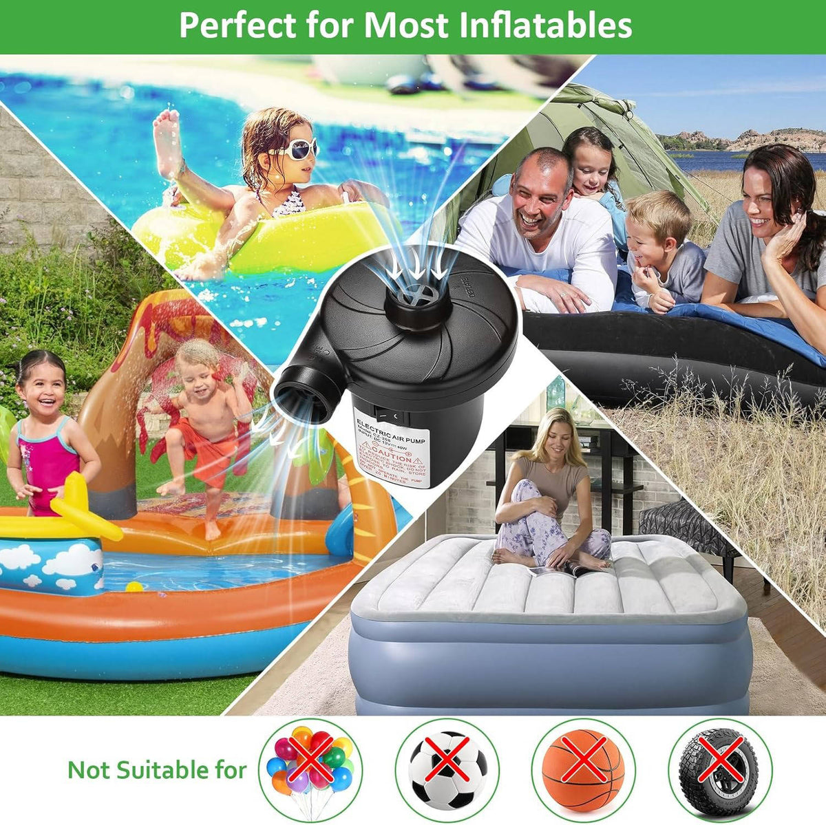 Air Pump Fast Inflation Dual Power Car & Home