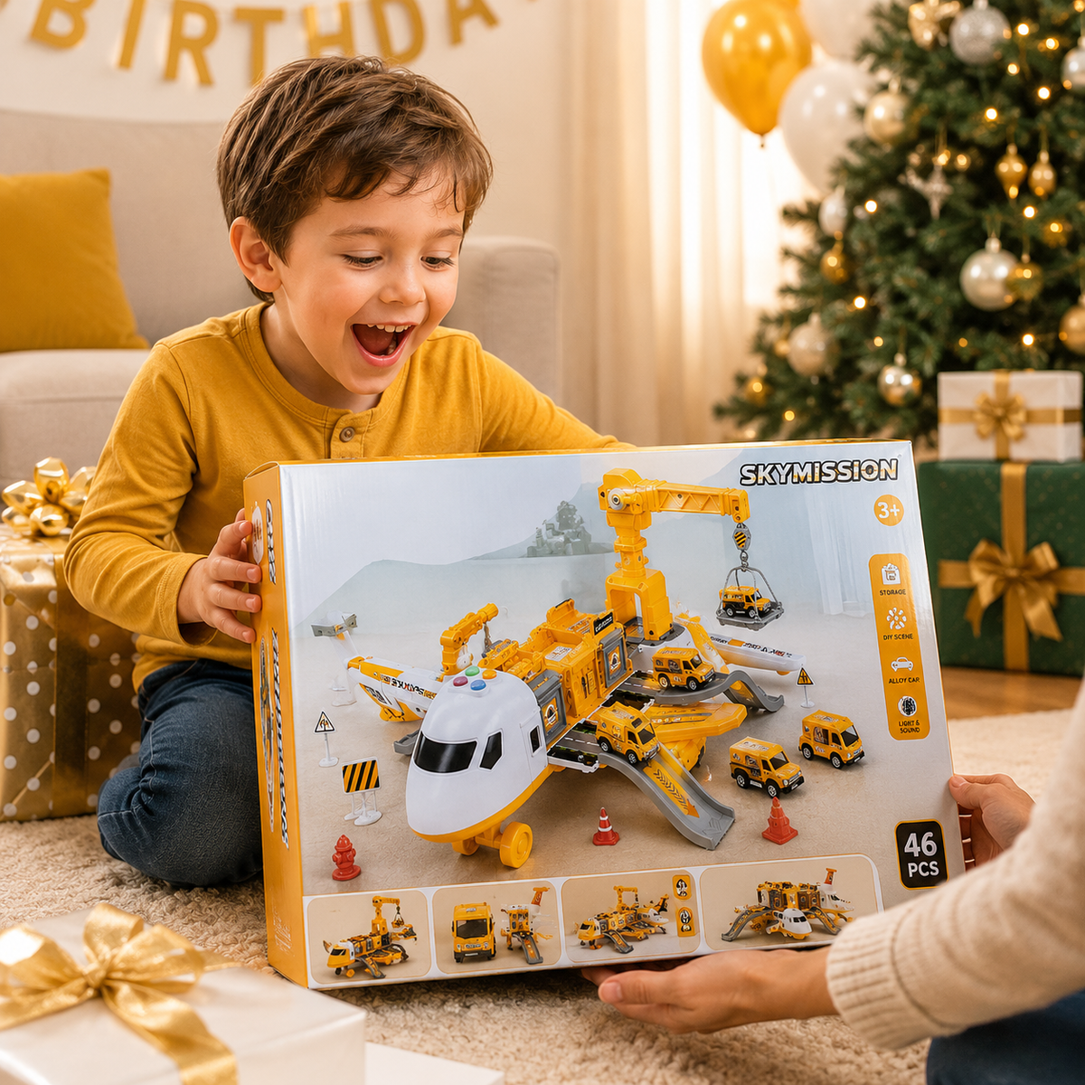 Airplane Playset Multi-Vehicle Durable ABS Plastic