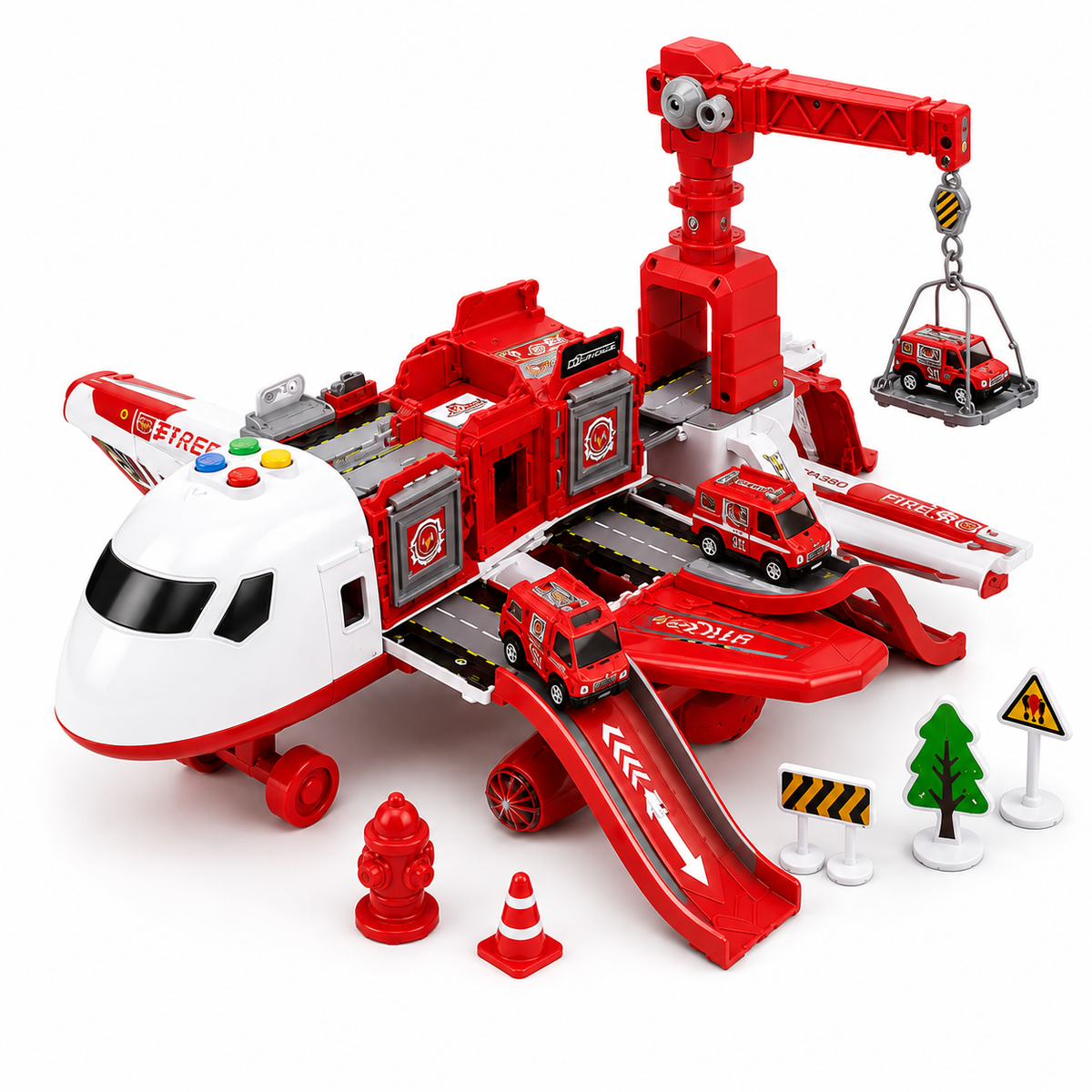 Airplane Playset Multi-Vehicle Durable ABS Plastic
