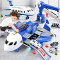 Airplane Playset Transforming Track Foldable Ramps & Light-Up Engines
