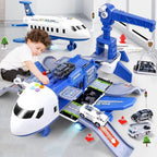 Airplane Playset Transforming Track Foldable Ramps & Light-Up Engines