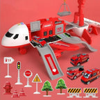 Airplane Playset Transforming Track Foldable Ramps & Light-Up Engines