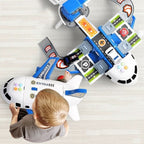 Airplane Playset Transforming Track Foldable Ramps & Light-Up Engines