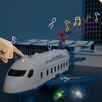 Airplane Playset Transforming Track Foldable Ramps & Light-Up Engines