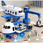 Airplane Playset Transforming Track Foldable Ramps & Light-Up Engines
