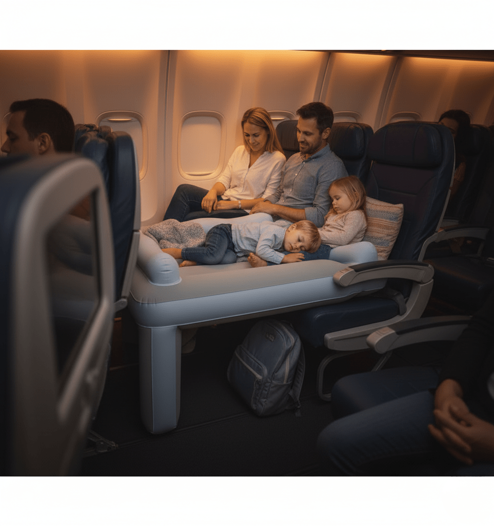 Airplane Seat Bed Inflatable Padded Travel Size