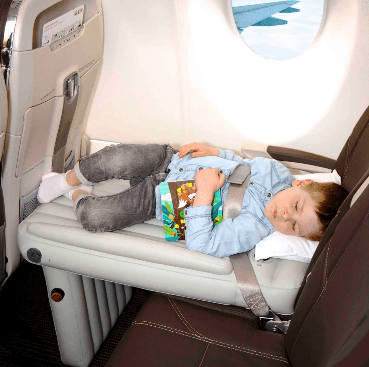 Airplane Seat Bed Inflatable Padded Travel Size