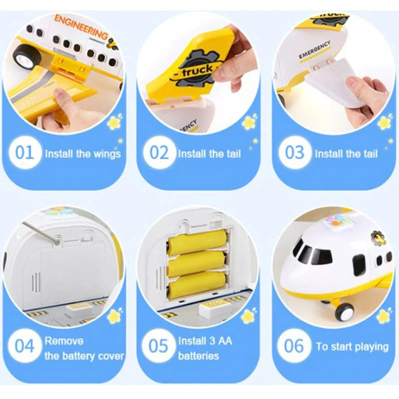 Airplane Toy Set XL Interactive Lights & Sounds