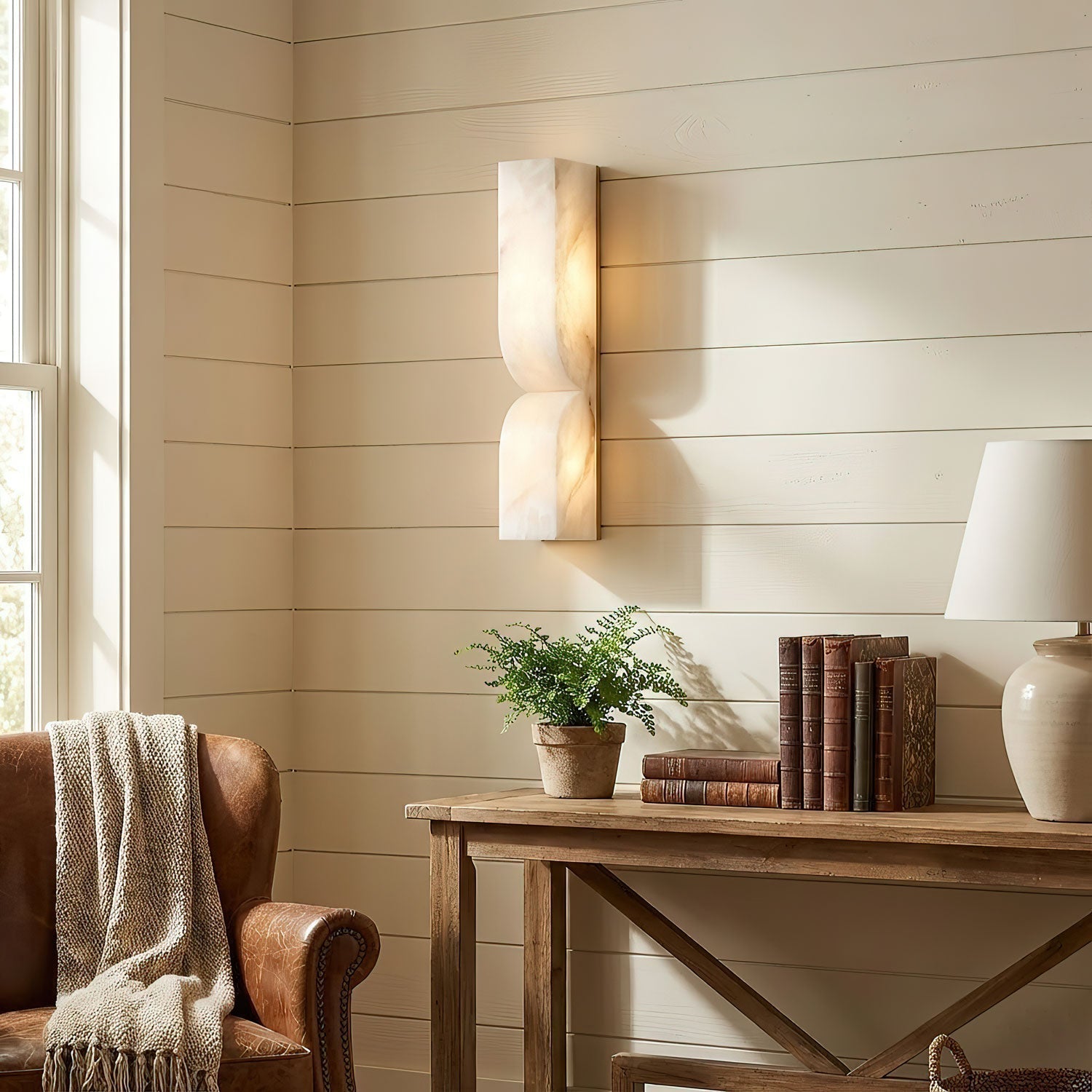 Alabaster Diffused Dimmable LED Wall Sconce