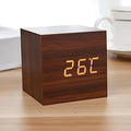 Alarm Clock LED Cube Temperature Display Snooze