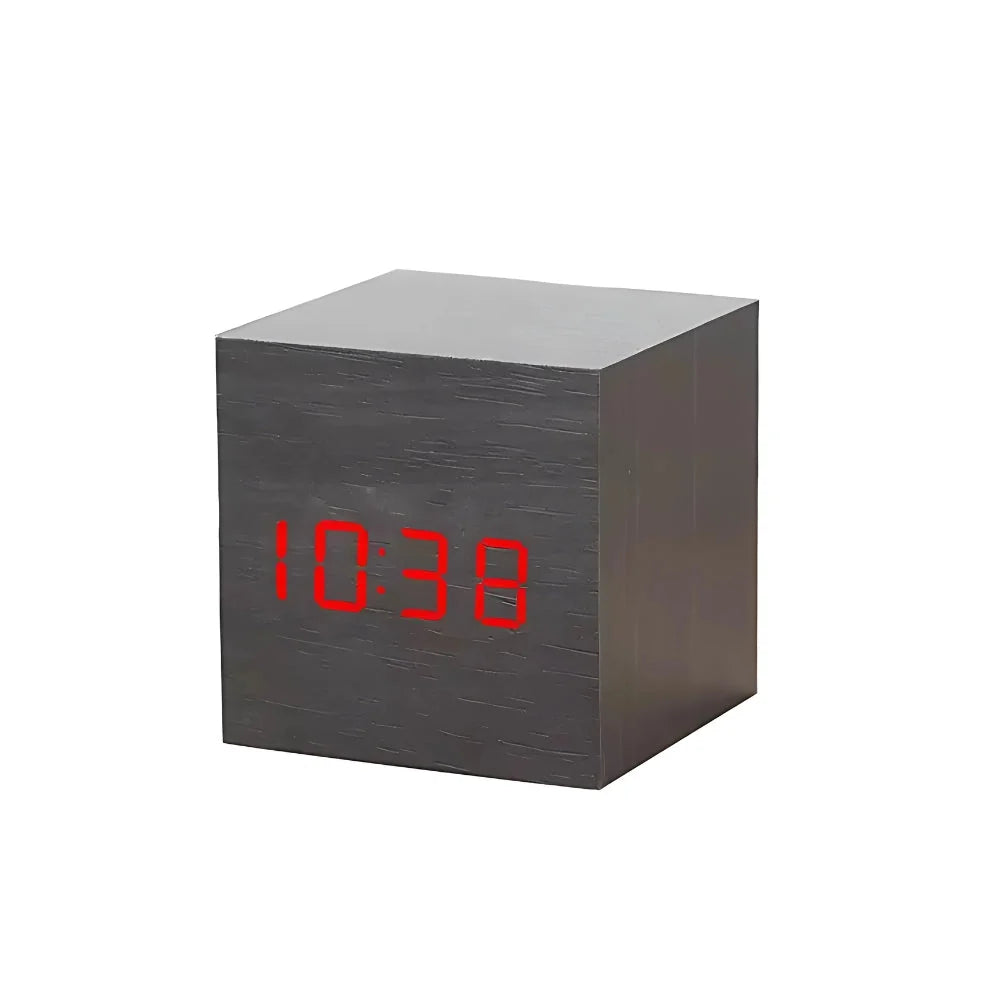 Alarm Clock LED Cube Temperature Display Snooze