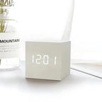 Alarm Clock LED Cube Temperature Display Snooze