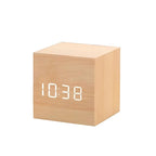 Alarm Clock LED Cube Temperature Display Snooze