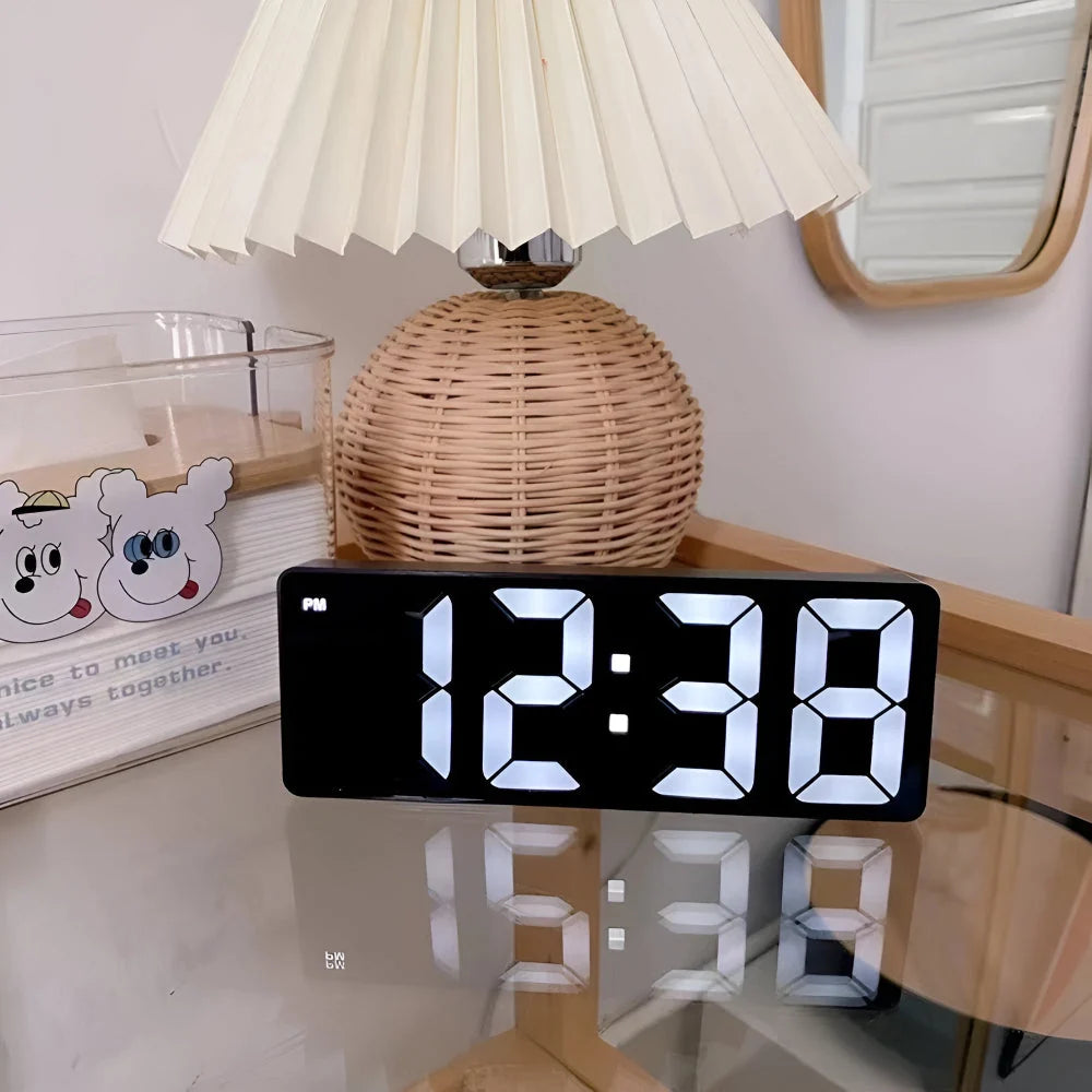 Alarm Clock Mirror LED USB & Battery Powered