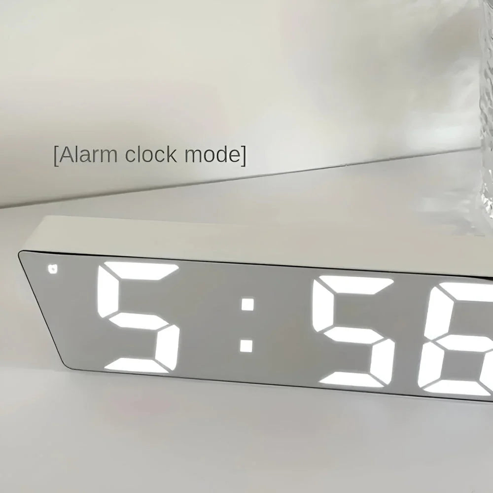 Alarm Clock Mirror LED USB & Battery Powered