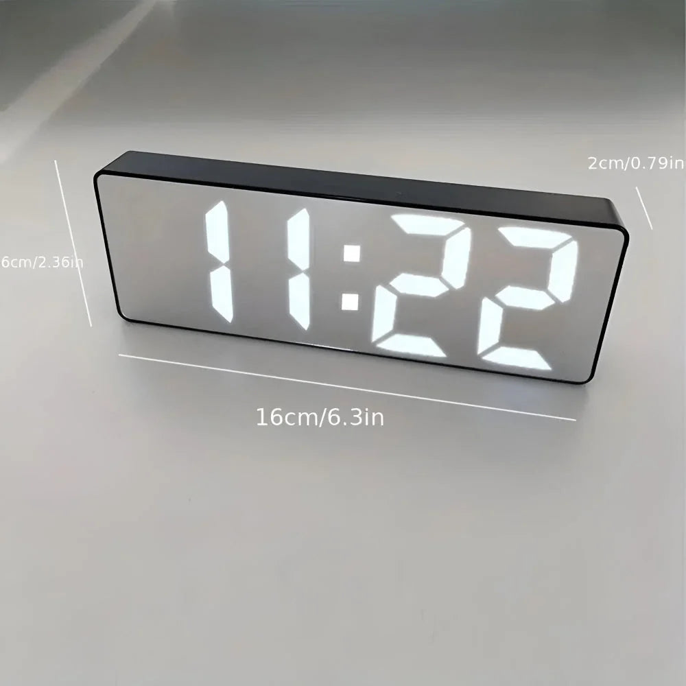 Alarm Clock Mirror LED USB & Battery Powered