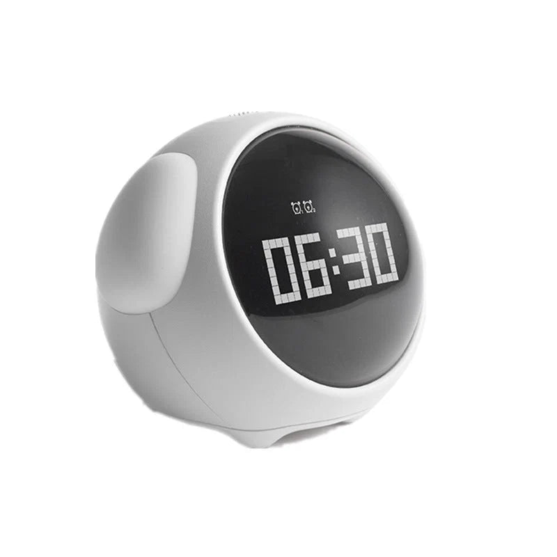 Alarm Clock Pixel Display Temperature & Voice-Activated Night Light